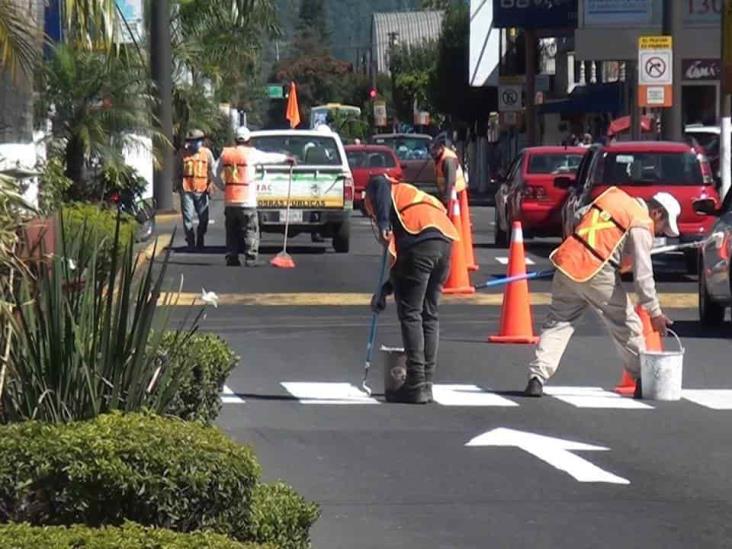 Para promover cultura vial, realizan trabajos de balizado en Ixtaczoquitlán