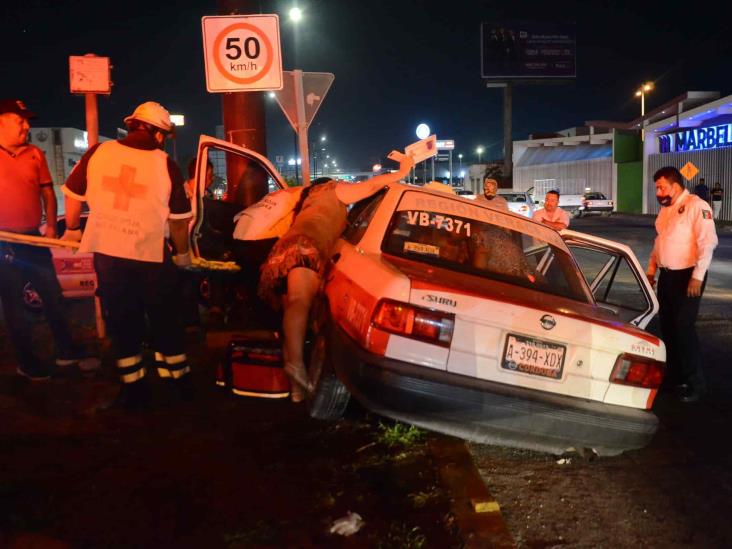 Se registra fuerte accidente en calles de Veracruz