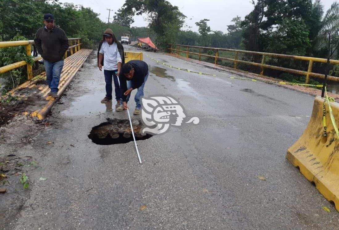 Puentes de Las Choapas cada vez más deteriorados por fuertes lluvias