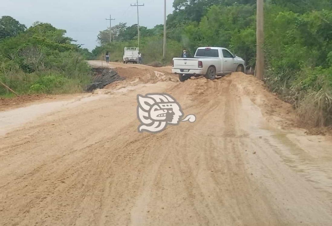 Solo Moloacán atiende daños en carretera Nanchital-Las Choapas