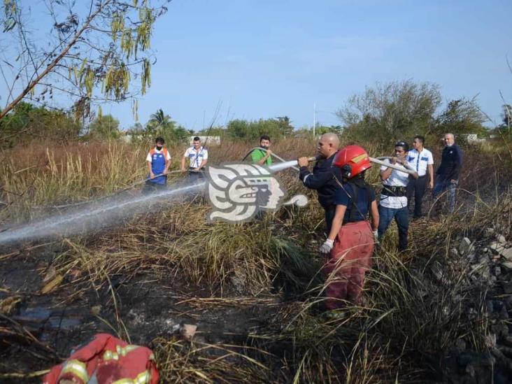 Se incendia pastizal en Veracruz; cerca de 30 voluntarios se unieron en apoyo