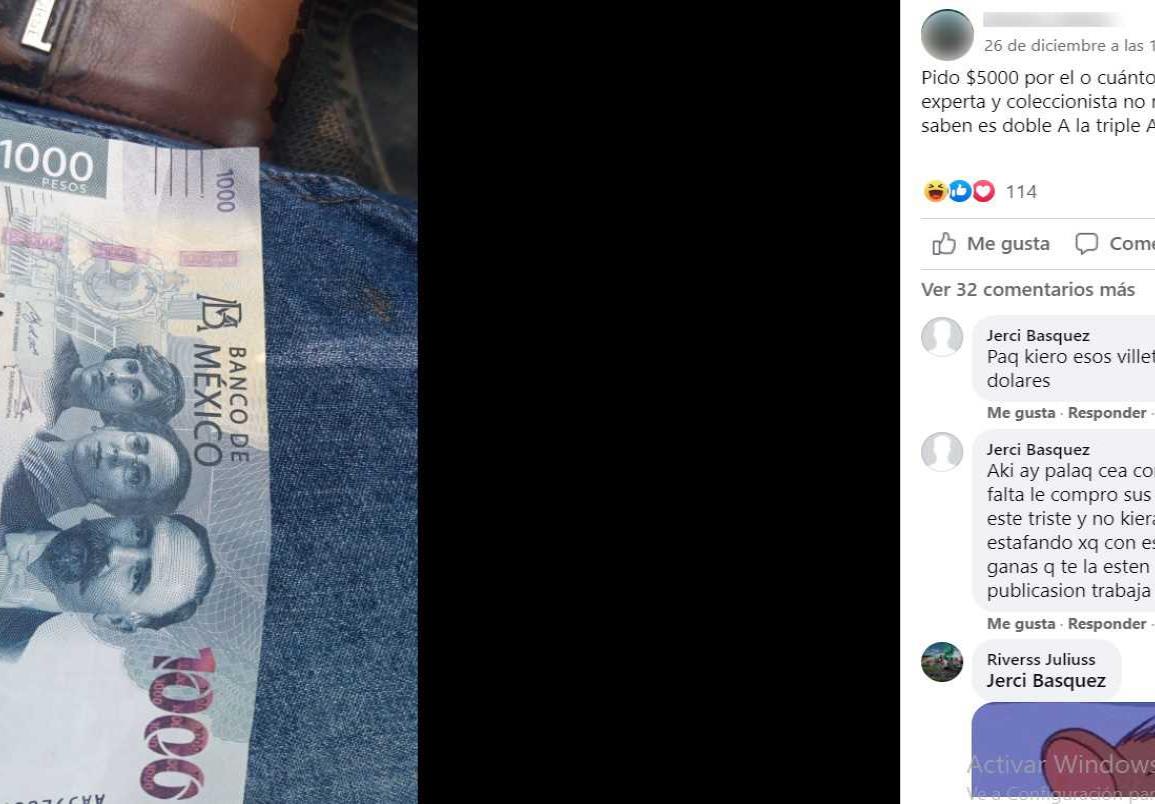 En Mercado Libre Las Choapas dan en 5 mil el nuevo billete de mil