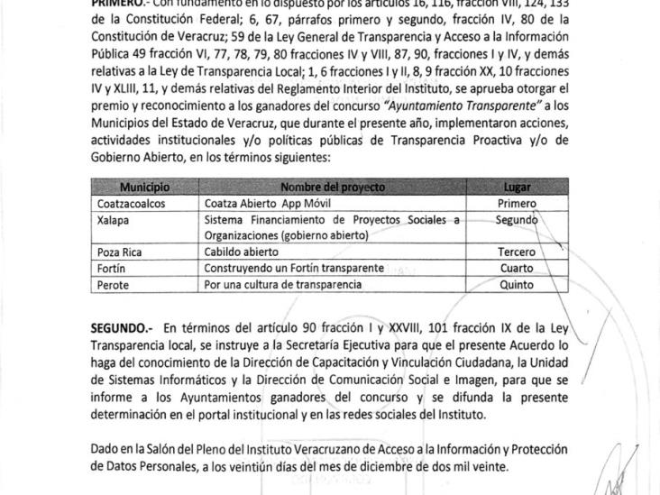 Coatzacoalcos gana Premio como Ayuntamiento Transparente de Veracruz