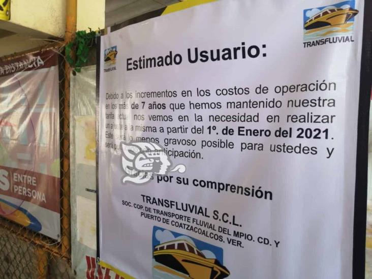 Aumentará tarifa del servicio de lanchas de Coatzacoalcos