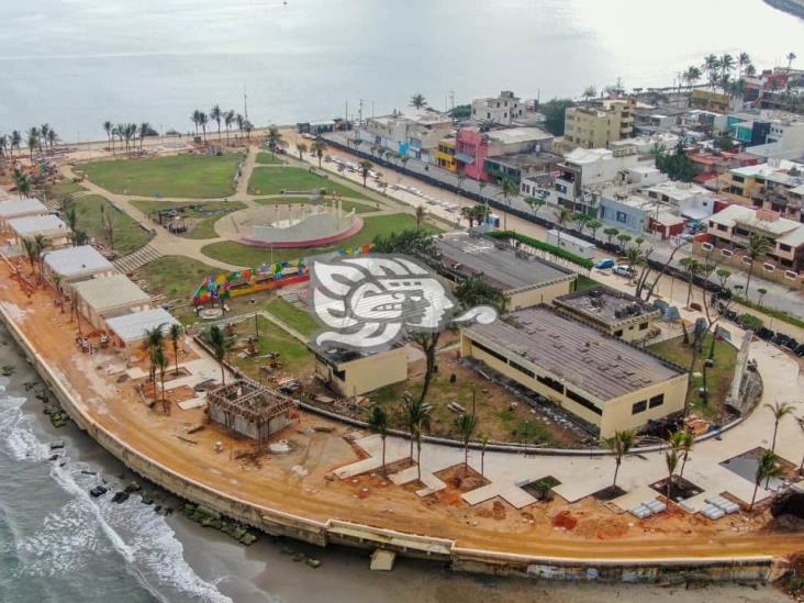 Obra del Malecón de Coatzacoalcos, al 75 por ciento de avance