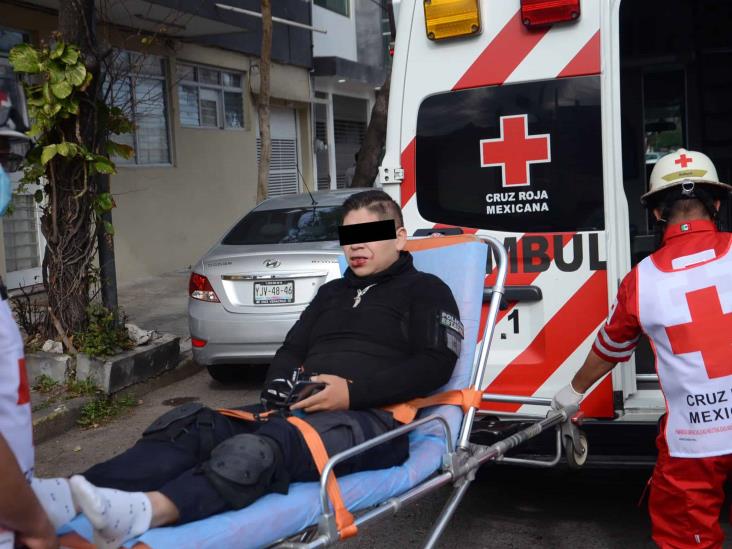 Moto patrullero se salva de milagro tras ser embestido por un auto