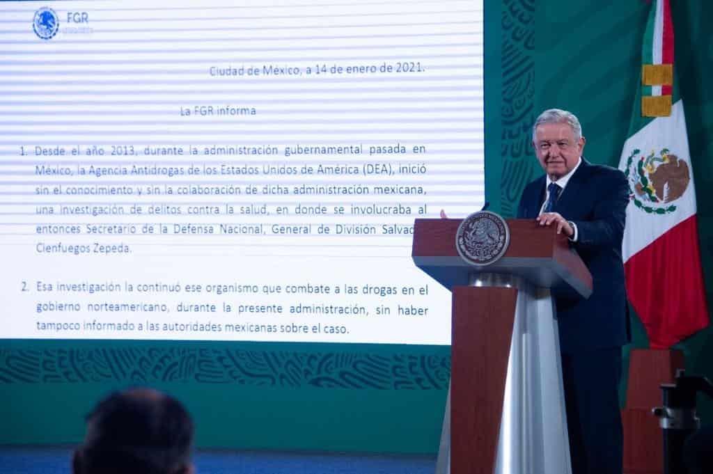 Avala AMLO exoneración de Salvador Cienfuegos