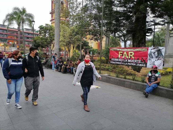 Integrantes del FAR se manifiestan contra INE en Orizaba