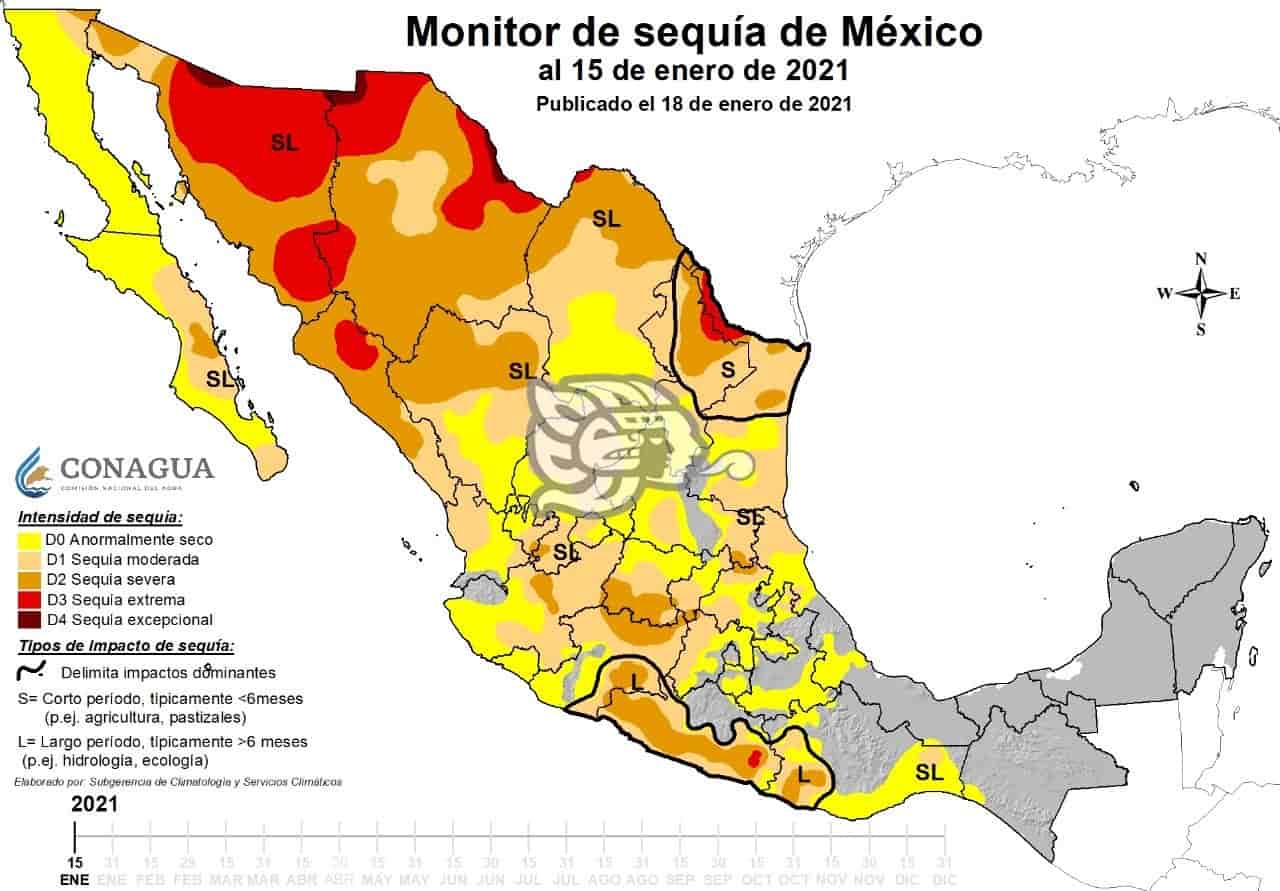 Pese a Frente Fríos, 115 municipios de Veracruz presentan anormal sequía