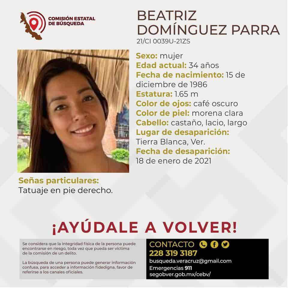En Tierra Blanca buscan a Beatriz, joven maestra desaparecida