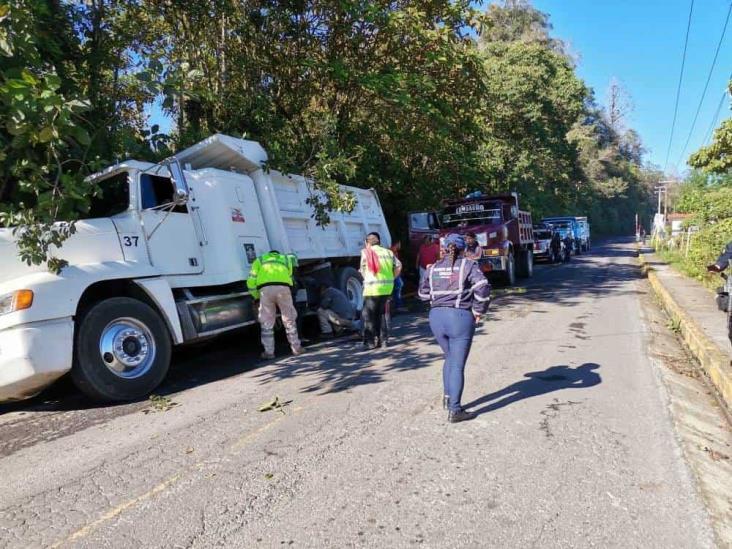 Torton se queda sin frenos en Zongolica