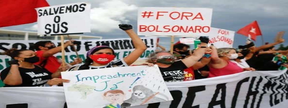 Brasileños protestan exigiendo juicio político a Jair Bolsonaro