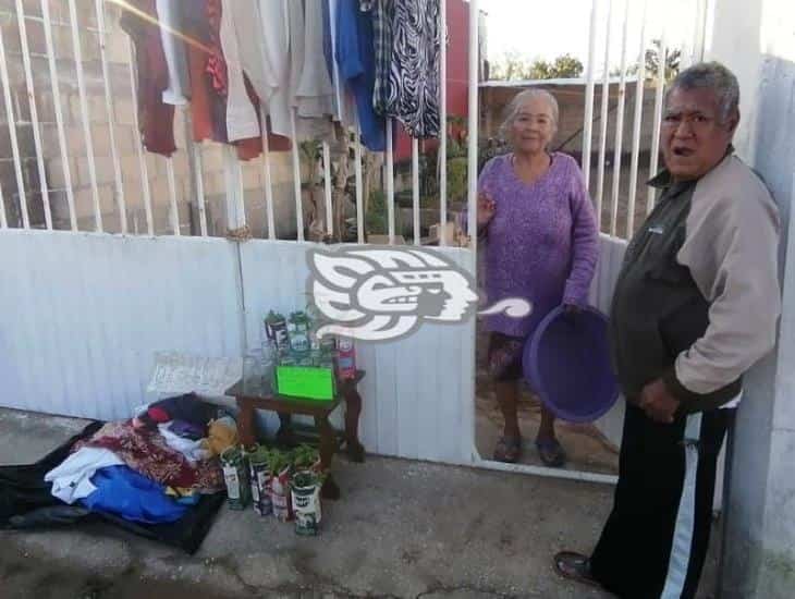 Pareja de abuelitos sale adelante con la venta de plantas