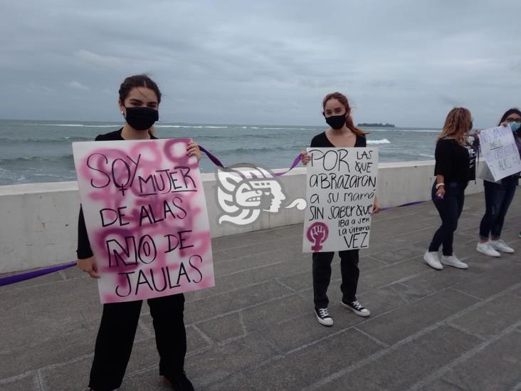 Con cadena humana veracruzanas buscan detener violencia contra mujeres y niñas