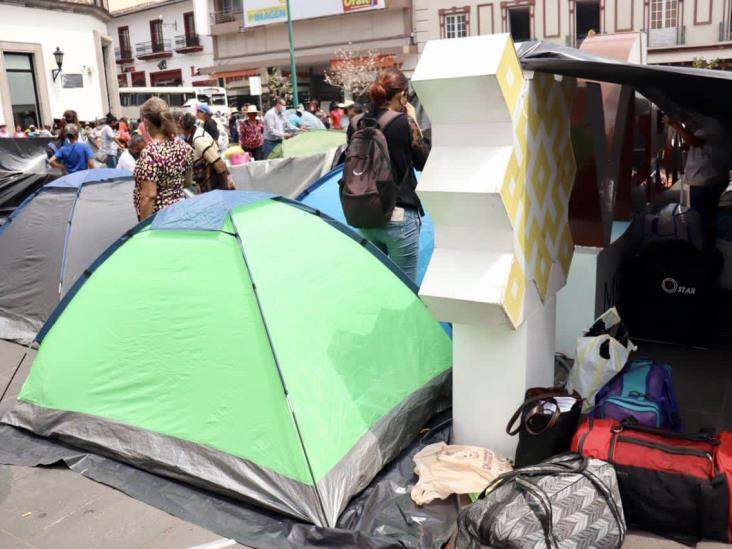 Vuelven Los 400 Pueblos; preparan campamento en centro de Xalapa