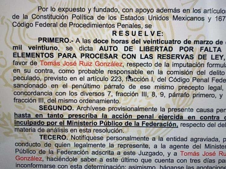 Juez absuelve a Tomás Ruiz, exsecretario de Sefiplan