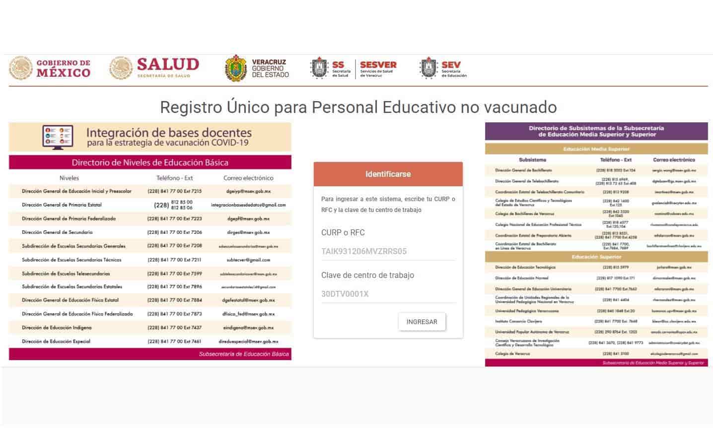 Saturan maestros de Veracruz registro para vacunación covid