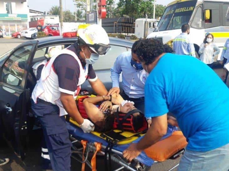 Se registra fuerte accidente en Veracruz; deja una persona herida