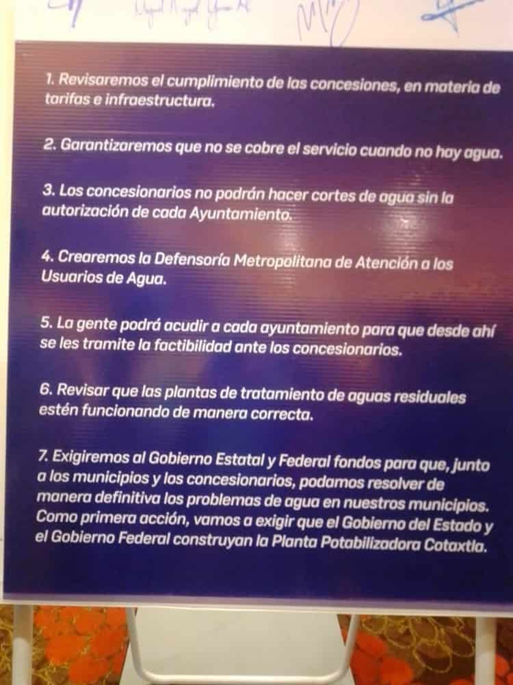 Candidatos de Veracruz Va presentan Acuerdo Metropolitano por el Agua