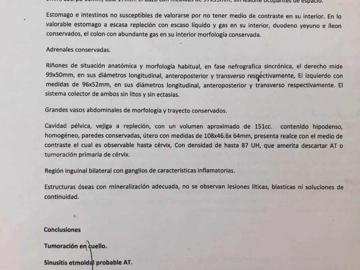 Madre de familia solicita apoyo para costear estudios de Biopsia