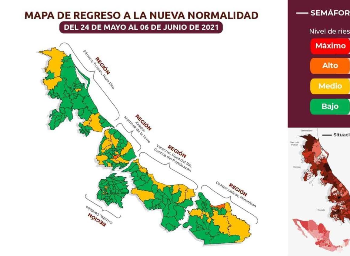 Coatzacoalcos, único municipio del sur con alto riesgo de contagios