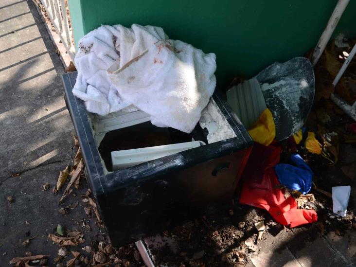 Encuentran caja fuerte forzada abandonada en el fraccionamiento Reforma