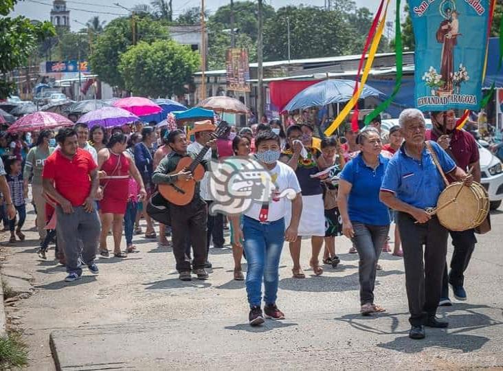 Católicos de Oteapan y Zaragoza celebran a San Antonio de Padua