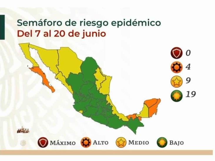 Veracruz, en semáforo covid amarillo durante las próximas dos semanas