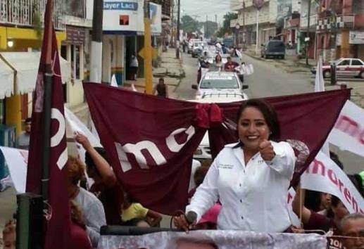 Mariela Hernández de la alianza Morena, PT y PVEM , virtual ganadora en Las Choapas