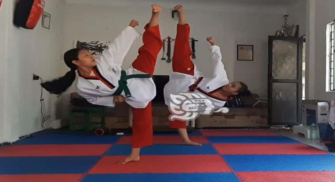 Taekwondoínes de la escuela Tigres en acción