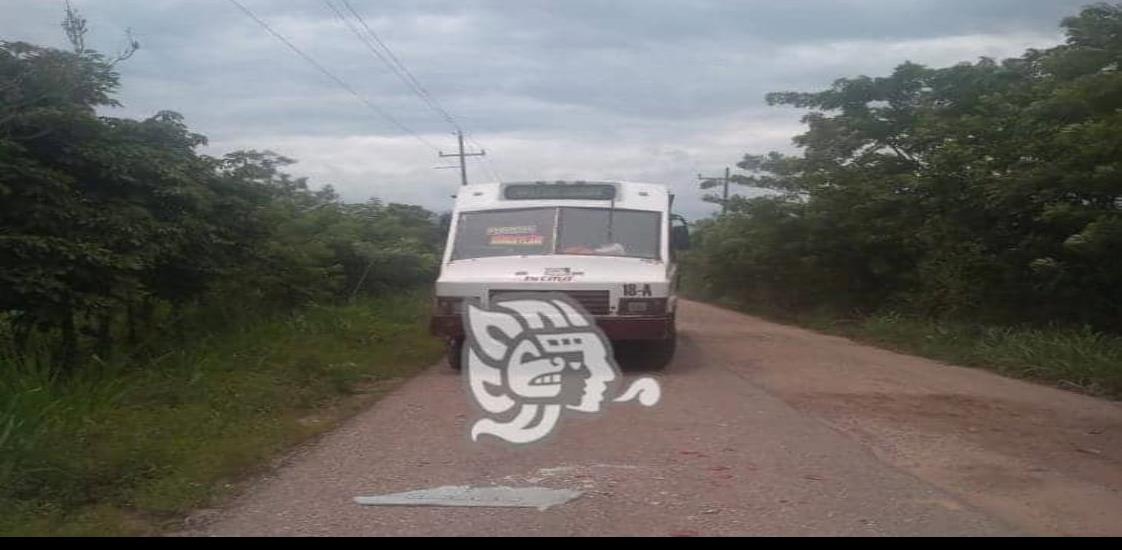 Auto terminó fuera de la carretera tras ser impactado por autobús 