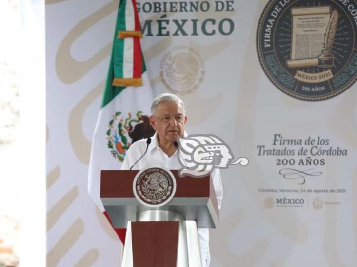 Conmemora AMLO 200 años de la Firma de los Tratados de Córdoba