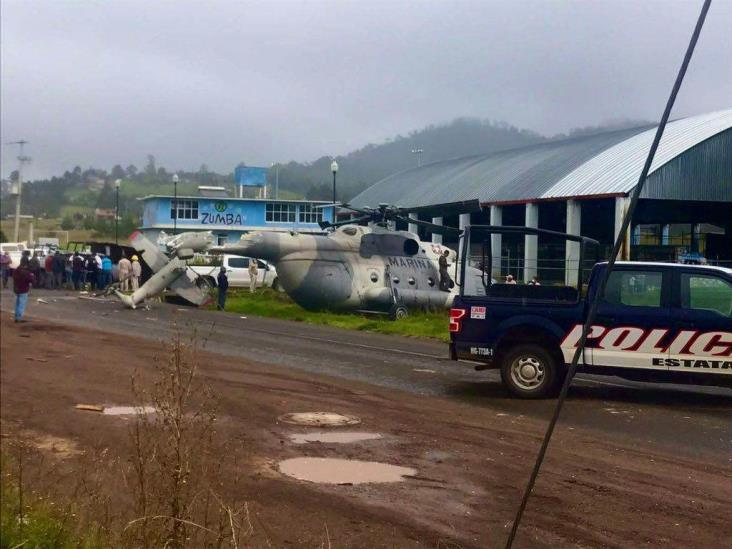 Se accidenta helicóptero donde viajaba el secretario de Gobierno, Eric Cisneros