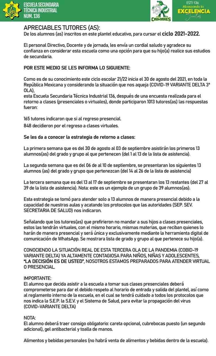 En Veracruz, no todas las escuelas tienen condiciones para el regreso a clases