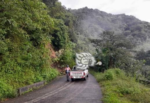 Lluvias generan deslizamientos de tierra en camino de Ixhuatlán del Café