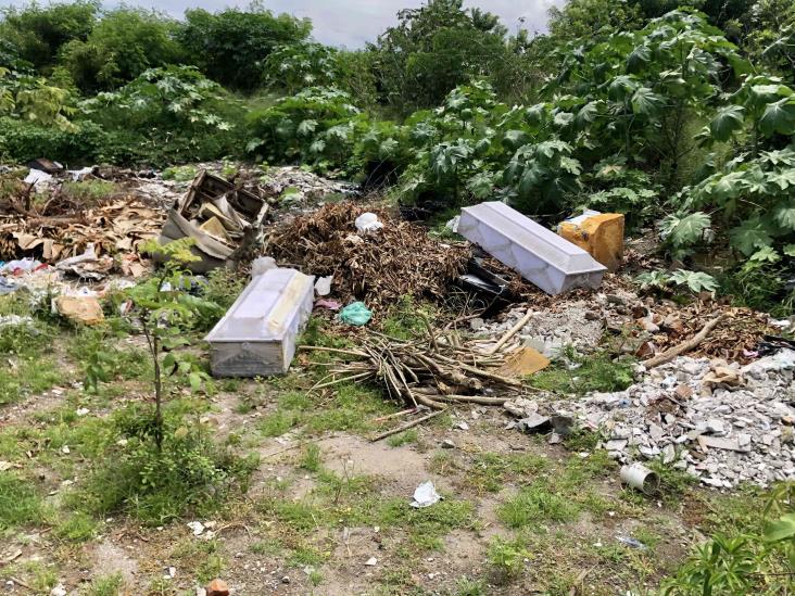 Hallan 2 ataúdes en terreno baldío de Veracruz