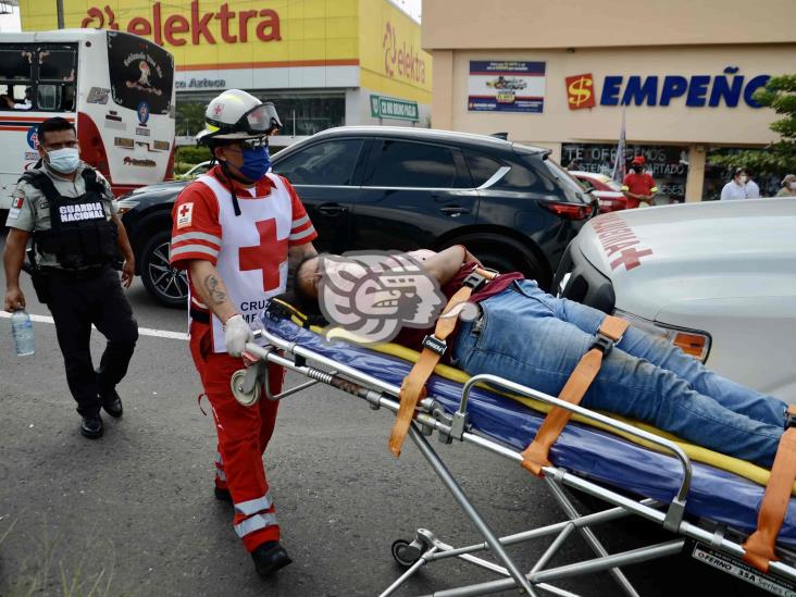 Se registra accidenten en calles de Veracruz; deja una persona lesionada