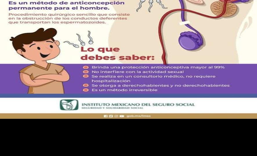 Invita IMSS Veracruz Sur a realizarse la vasectomía sin bisturí