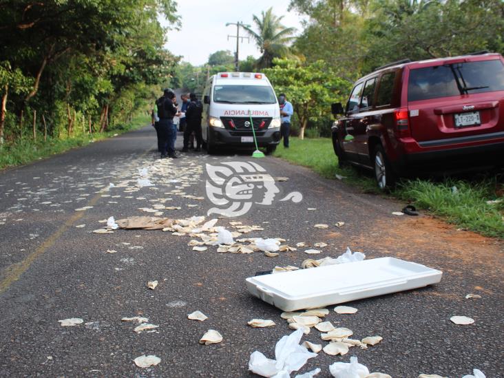 Fatal muerte de mototortillero sobre la carretera Agua Dulce-Tonalá