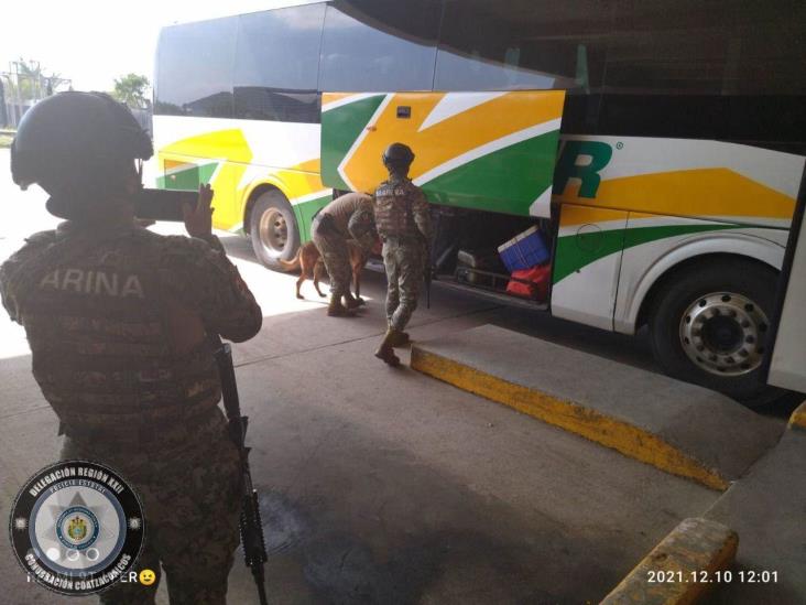 Implementa SSP revisiones en terminal de autobuses de Coatzacoalcos