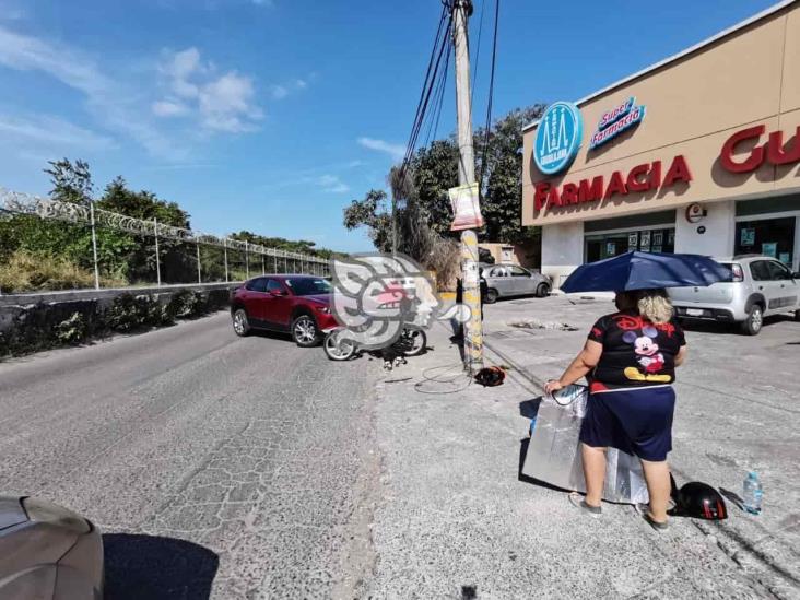 Choque deja una persona lesionada en calles de Veracruz