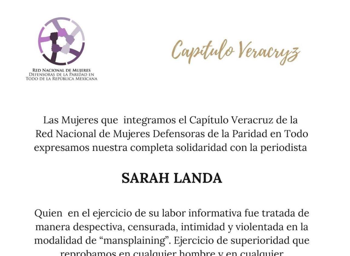 Red Nacional de Mujeres reprueba mansplaining ejercido por CGJ contra reportera