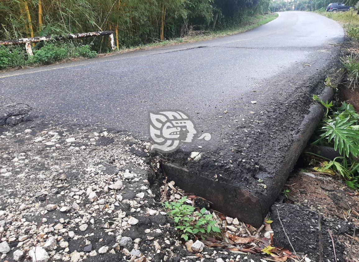 Predominan deslaves y grietas en la carretera Agua Dulce-Tonalá