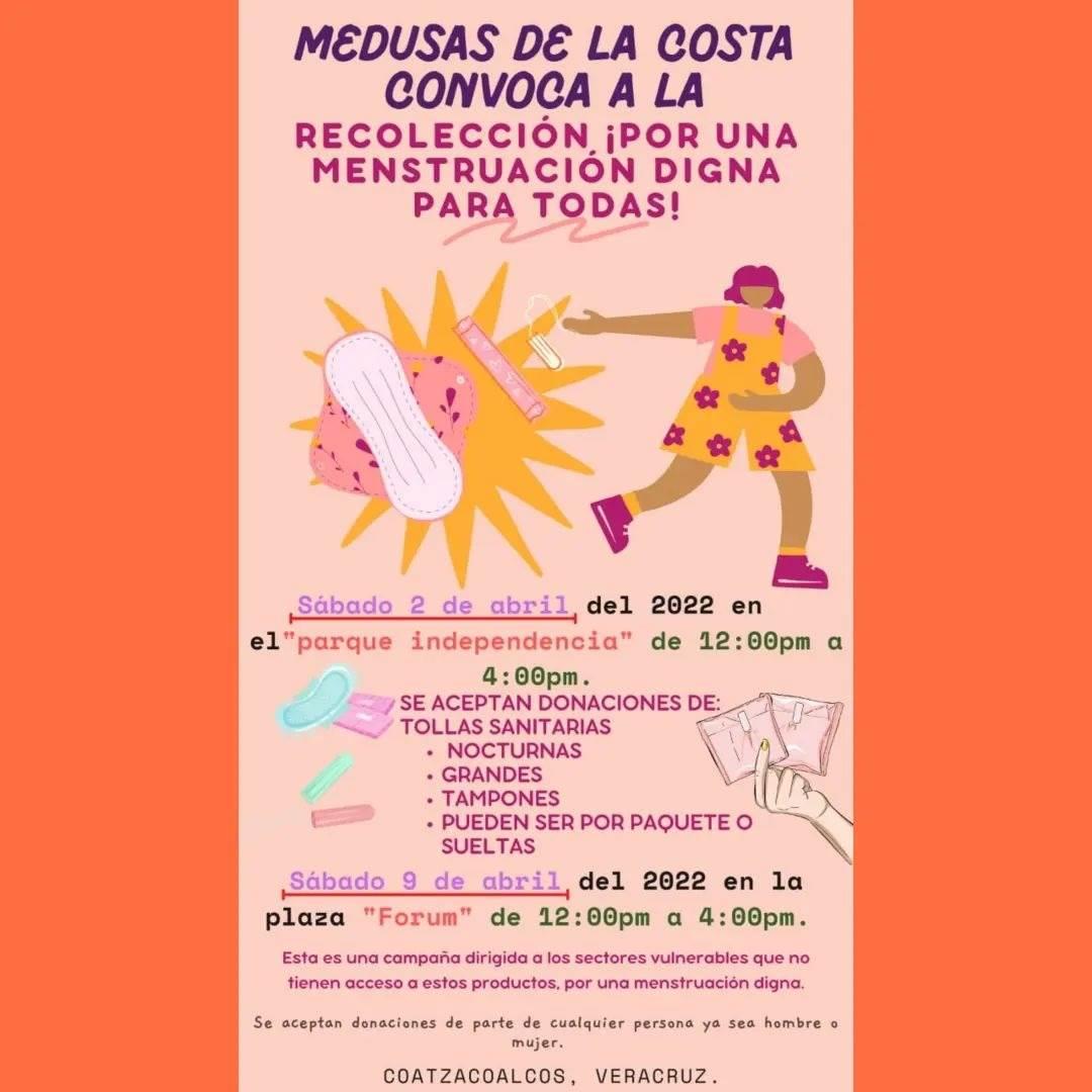 Realizarán colecta de toallas sanitarias para mujeres de escasos recursos