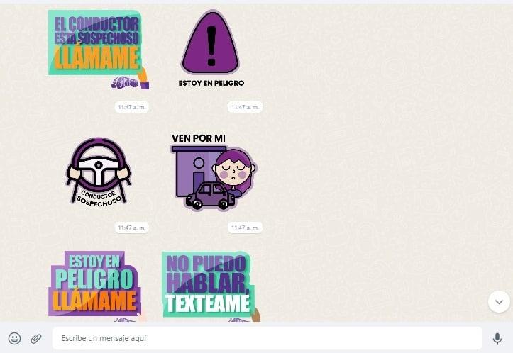 Reactivan campaña de stickes de mujeres en peligro para redes sociales