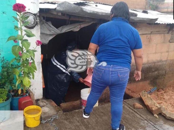 Lluvias generaron anegaciones en casas de Soconusco; PC auxilió 