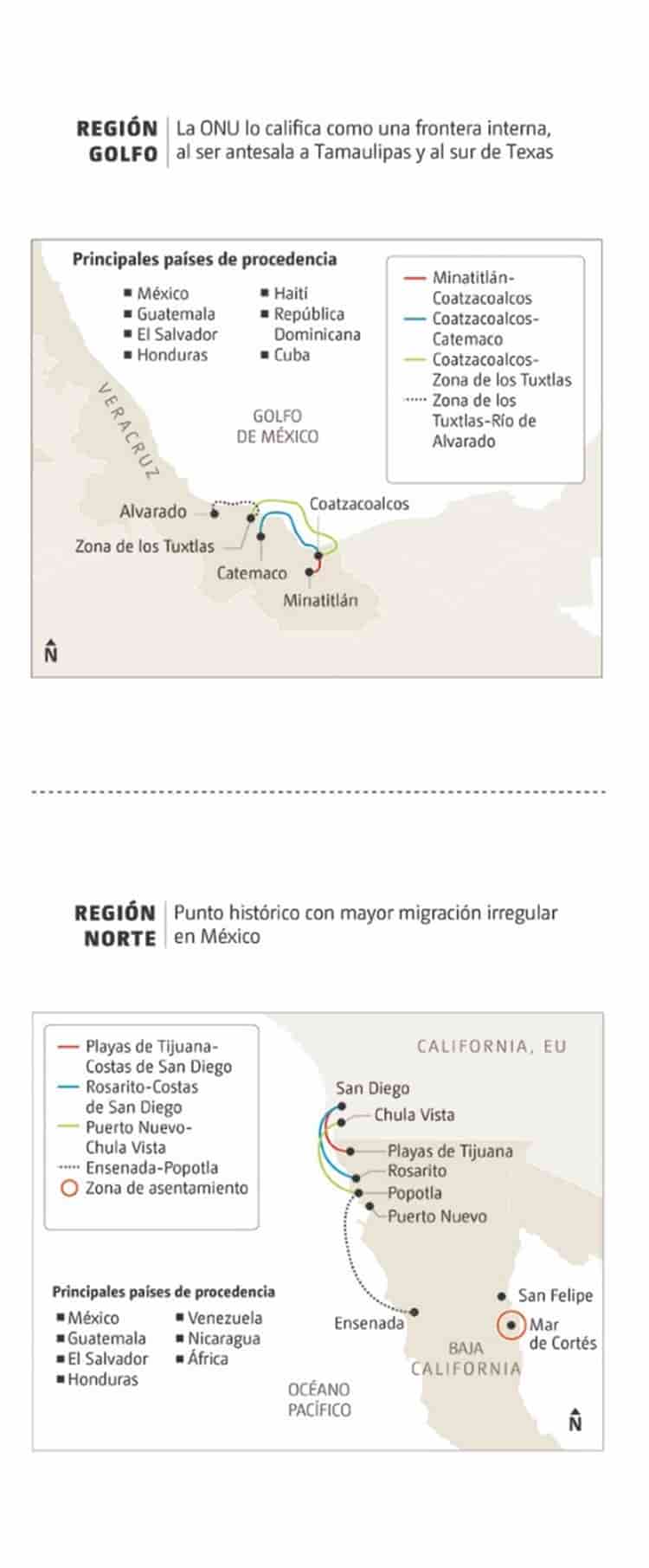 Se intensifican el uso de rutas marítimas para cruzar a EU