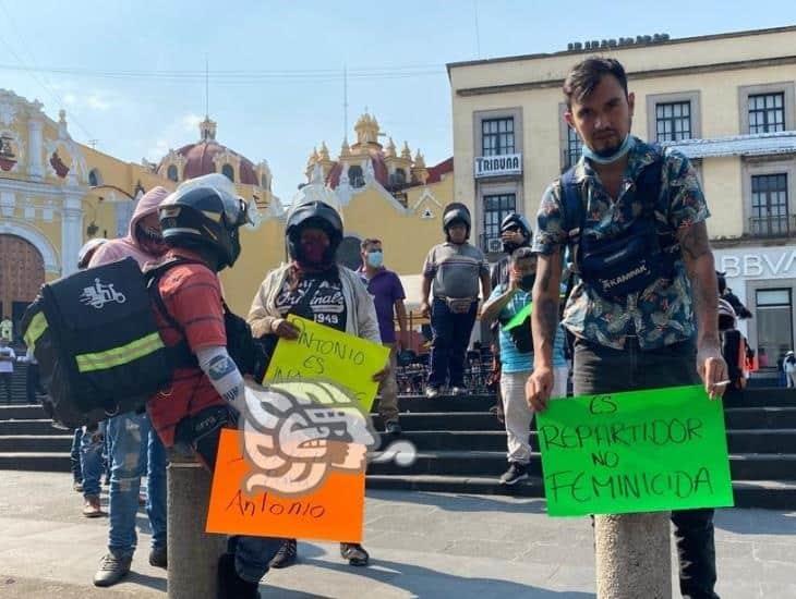 “Antonio es inocente”, se manifiestan repartidores en Xalapa; aseguran pruebas