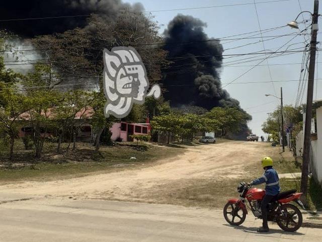 Arden pastizales en Minatitlán; se movilizan PC y Bomberos