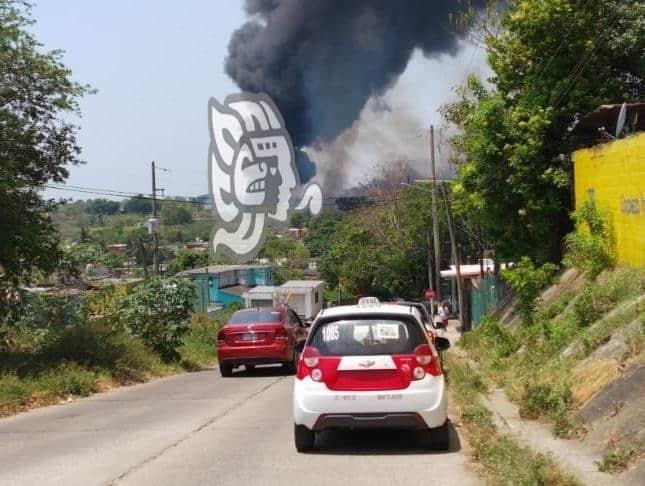 Arden pastizales en Minatitlán; se movilizan PC y Bomberos